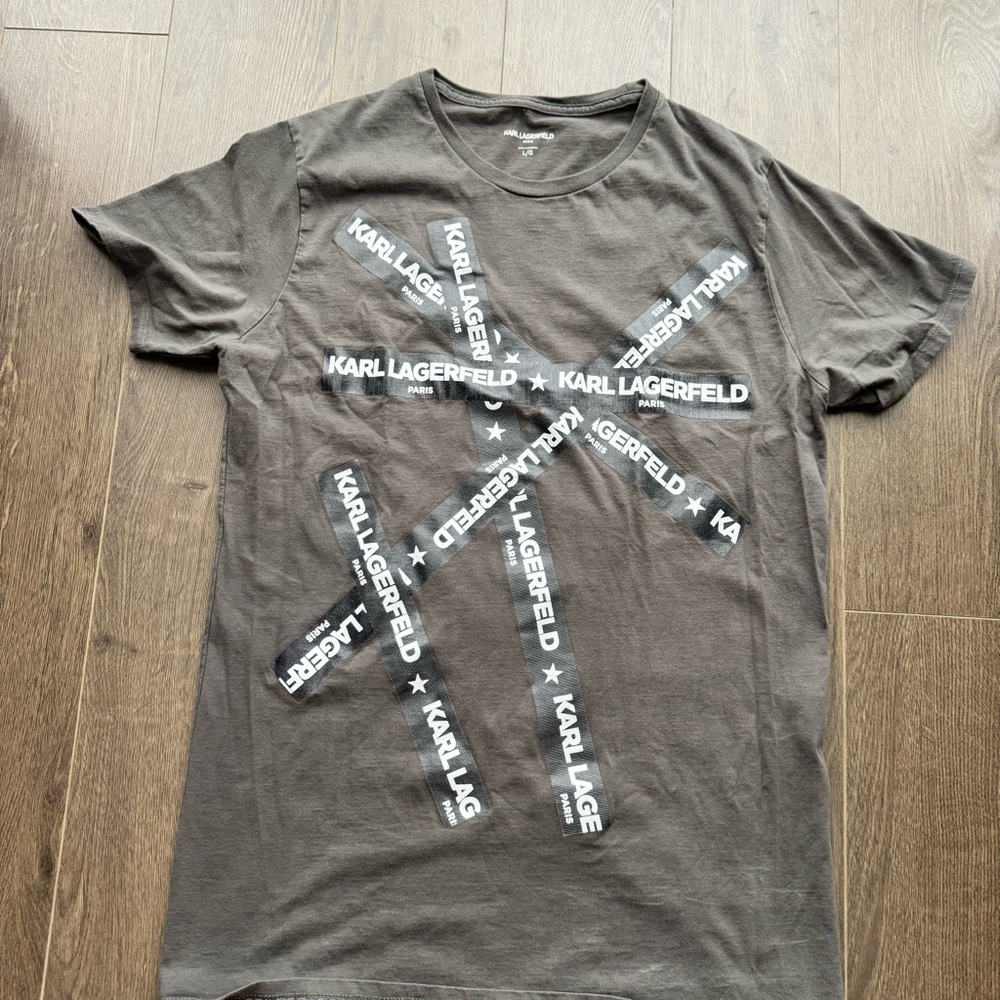 Karl Lagerfeld Gray Short Sleeve Tee